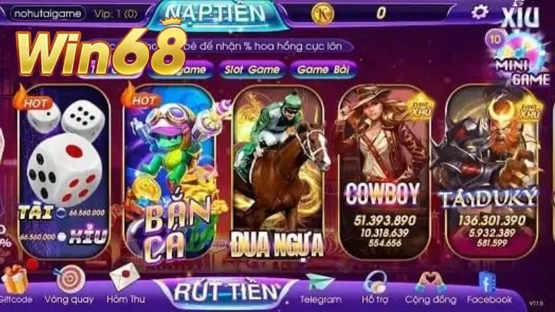 Win68 liên tục cập nhật, bổ sung đa dạng các thể loại trò chơi cho hội viên có cảm giác mới